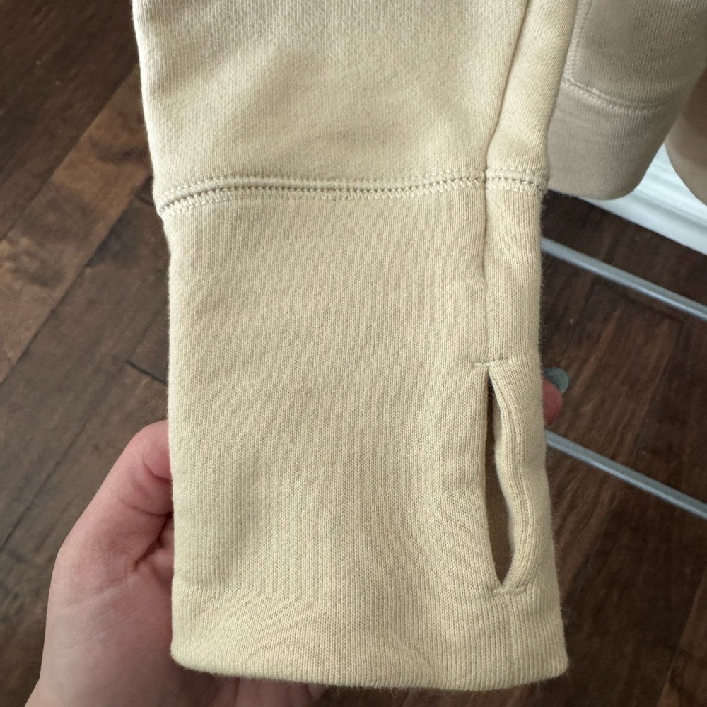 Cream 100% Cotton Zip Up Hoodie - Picture 3 of 7